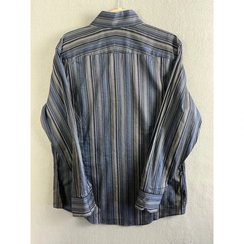 Banana Republic Button Up Men's Large Striped‎ Shirt Long Sleeve Dress
